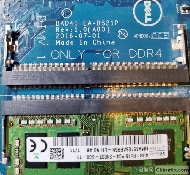 迅维远程学员分享：DELL LA-D821P笔记本进水屏幕不亮维修